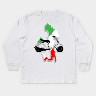 italy flag vespa Kids Long Sleeve T-Shirt